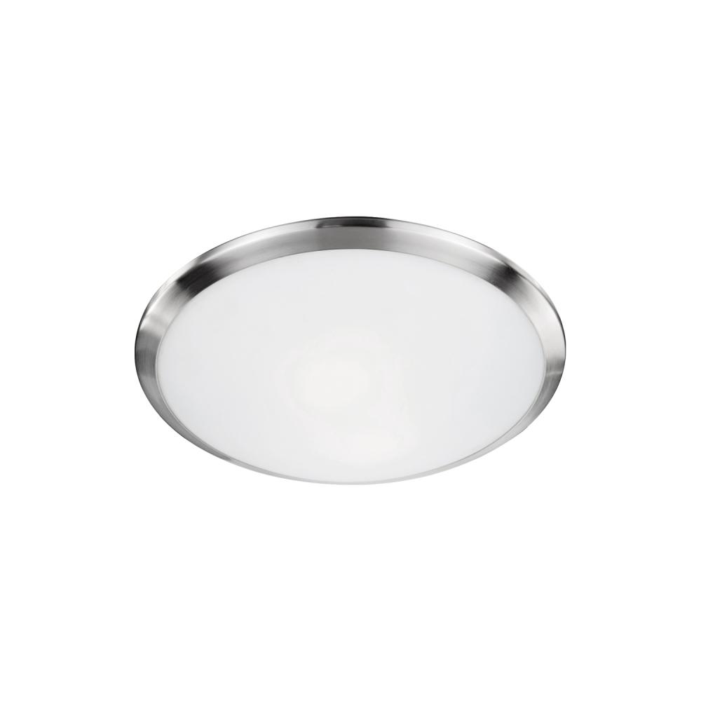 Malta 12-in Brushed Nickel 1 Light Flush Mount