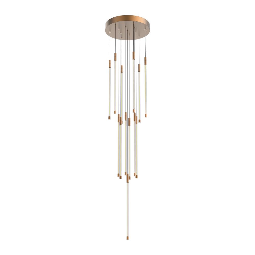 Motif 21-in Brushed Gold LED Multi Pendant