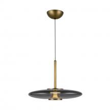 Kuzco Lighting Inc PD37018-VB/SM-3WCCT-UNV - Kyoto 17-in Vintage Brass/Smoked Glass LED Pendant