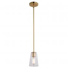 Vaxcel International P0397 - Beverly 4.5-in 1 Light Mini Pendant Muted Brass