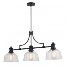 Vaxcel International H0293 - Beloit 36.5-in 3 Light Linear Chandelier Matte Black