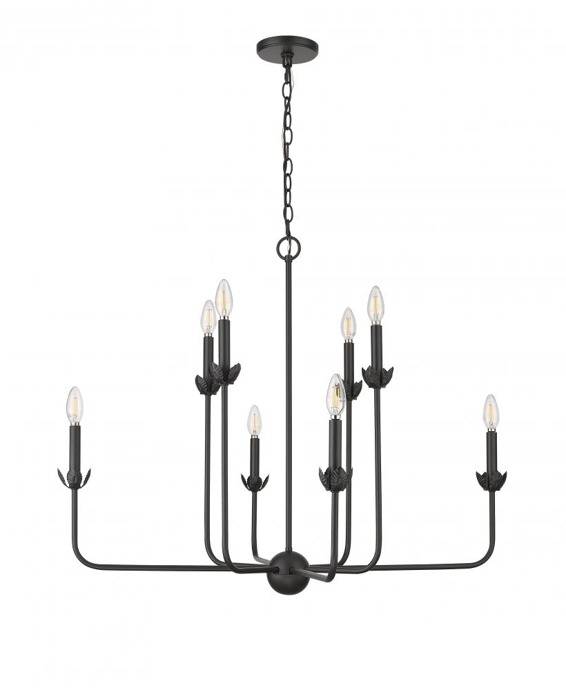 Freesia 8-Light Chandelier Ceiling Light Matte Black