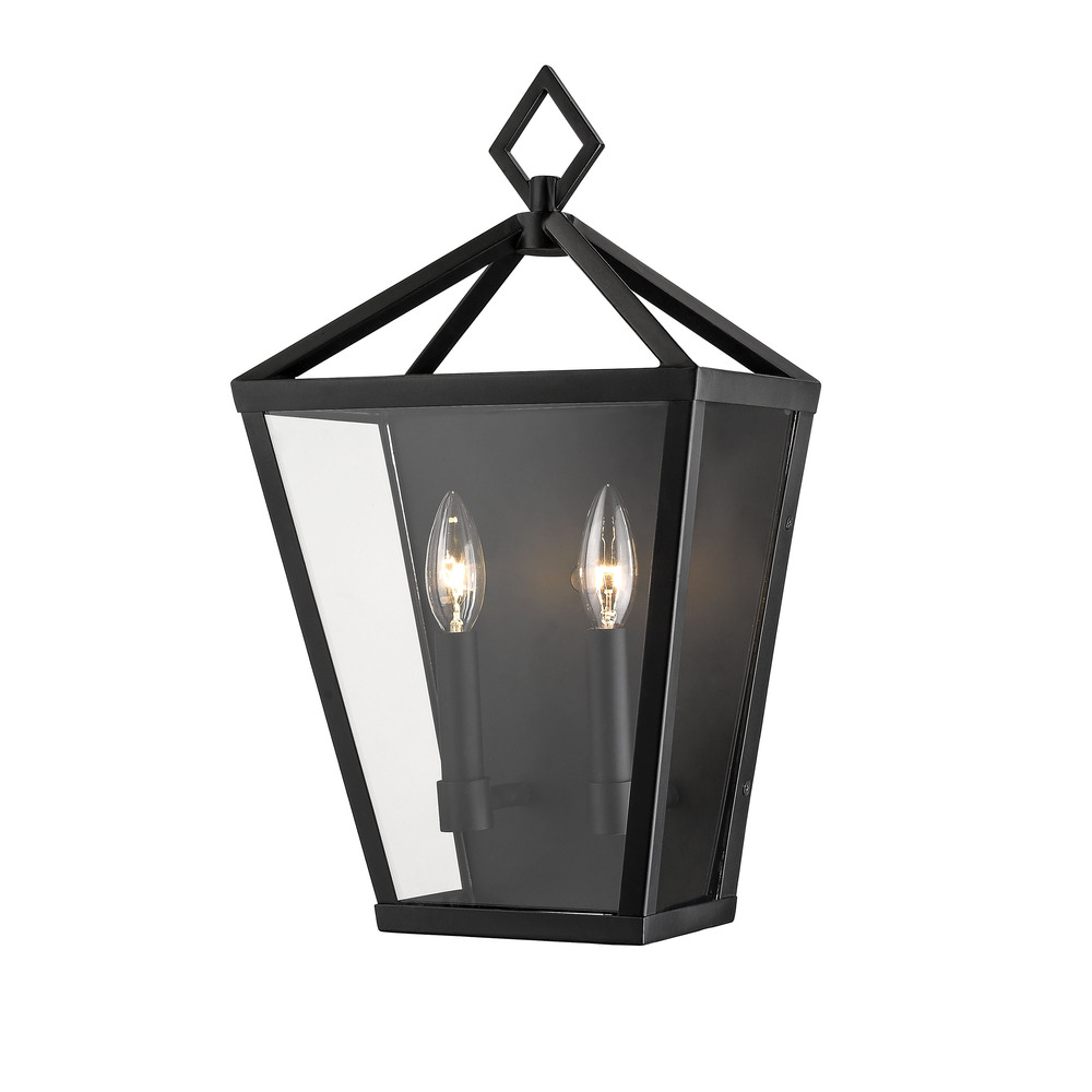 Arnold 2-Light Outdoor Wall Sconce Powder Coated Black