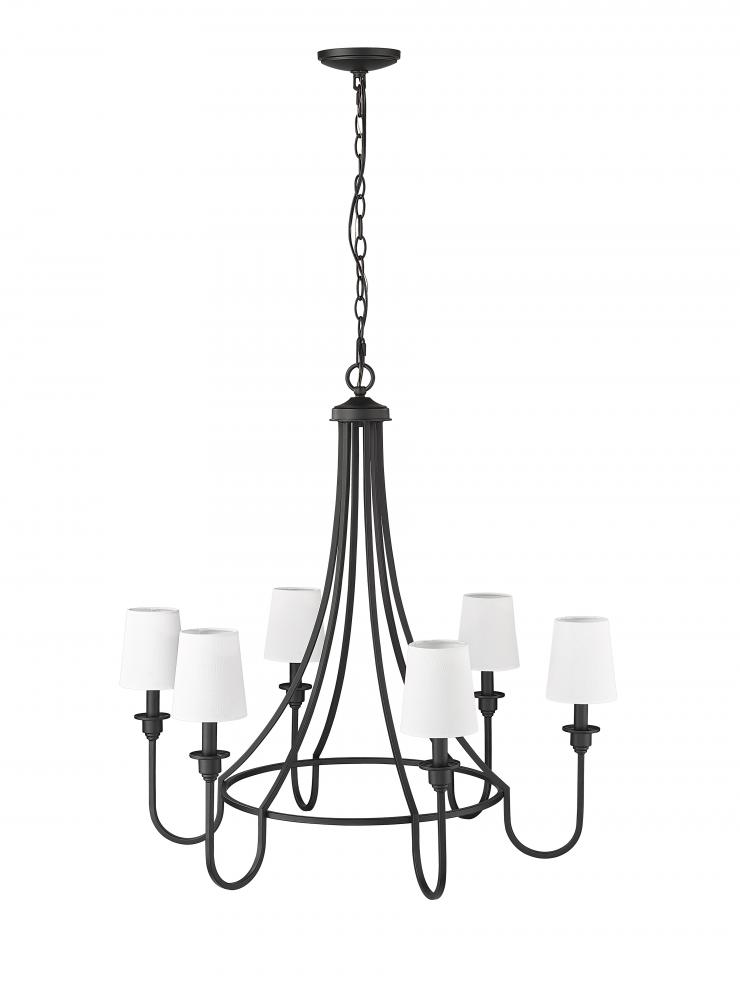 Artemis 6-Light Chandelier Ceiling Light Matte Black