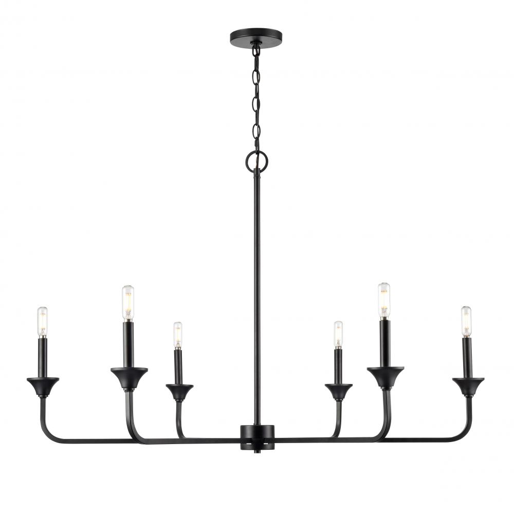 Herring 6-Light Chandelier Ceiling Light Matte Black