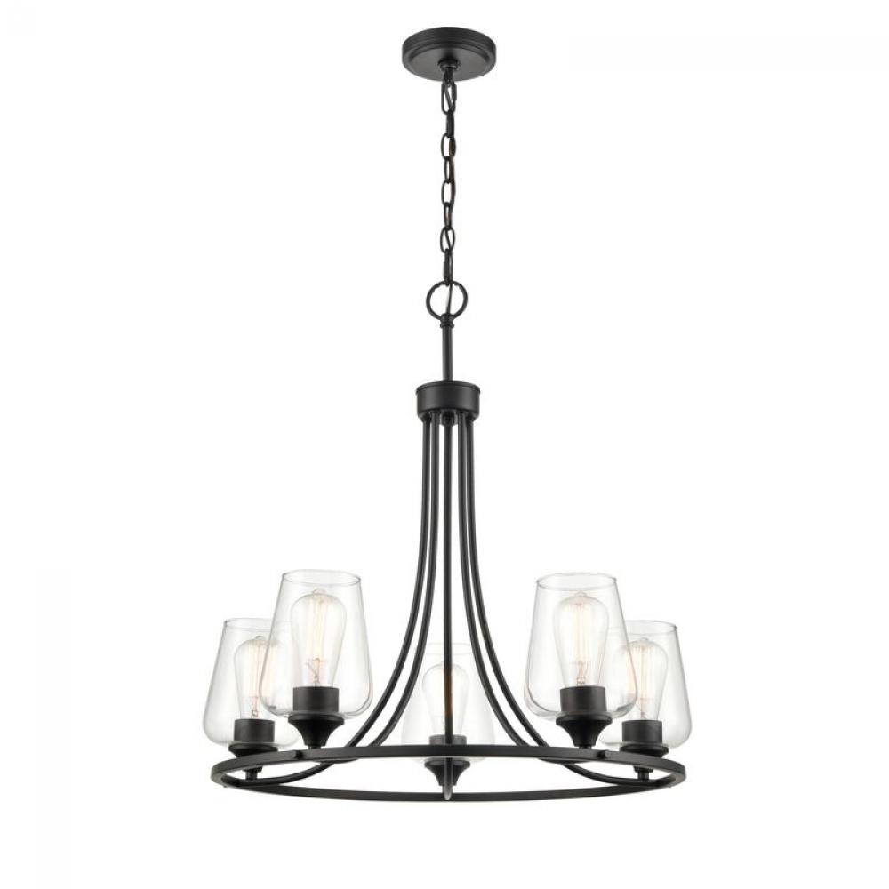 Ashford 5-Light Chandelier Ceiling Light Matte Black