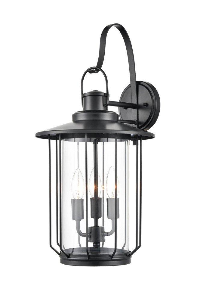 Belvoir 3-Light Outdoor Wall Sconce Powder Coated Black