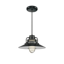 Millennium RRRC14-SB - R Series 1-Light Cord Hung Railroad Shade Satin Black