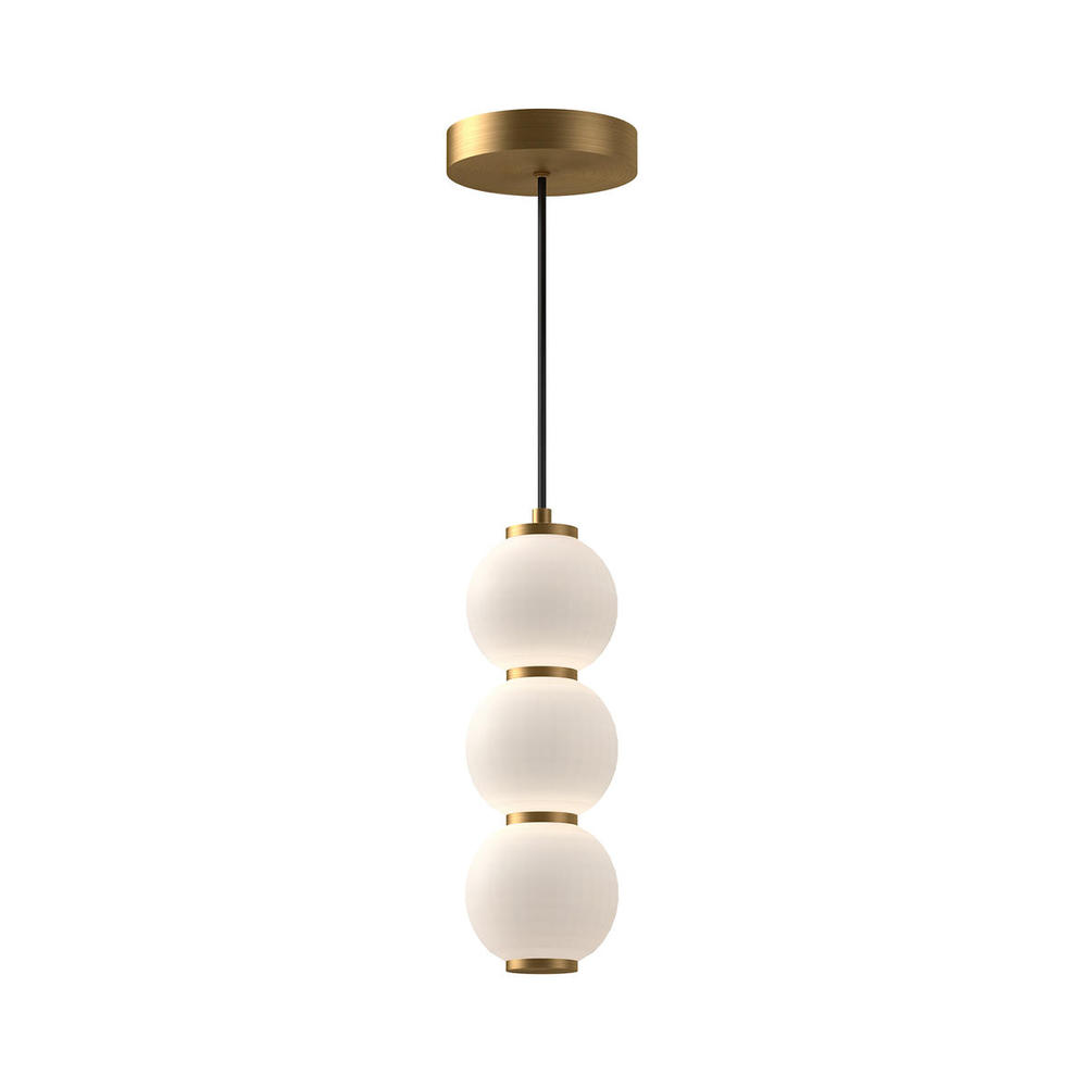 Bijou 7-in Aged Gold/Opal Matte Glass LED Pendant