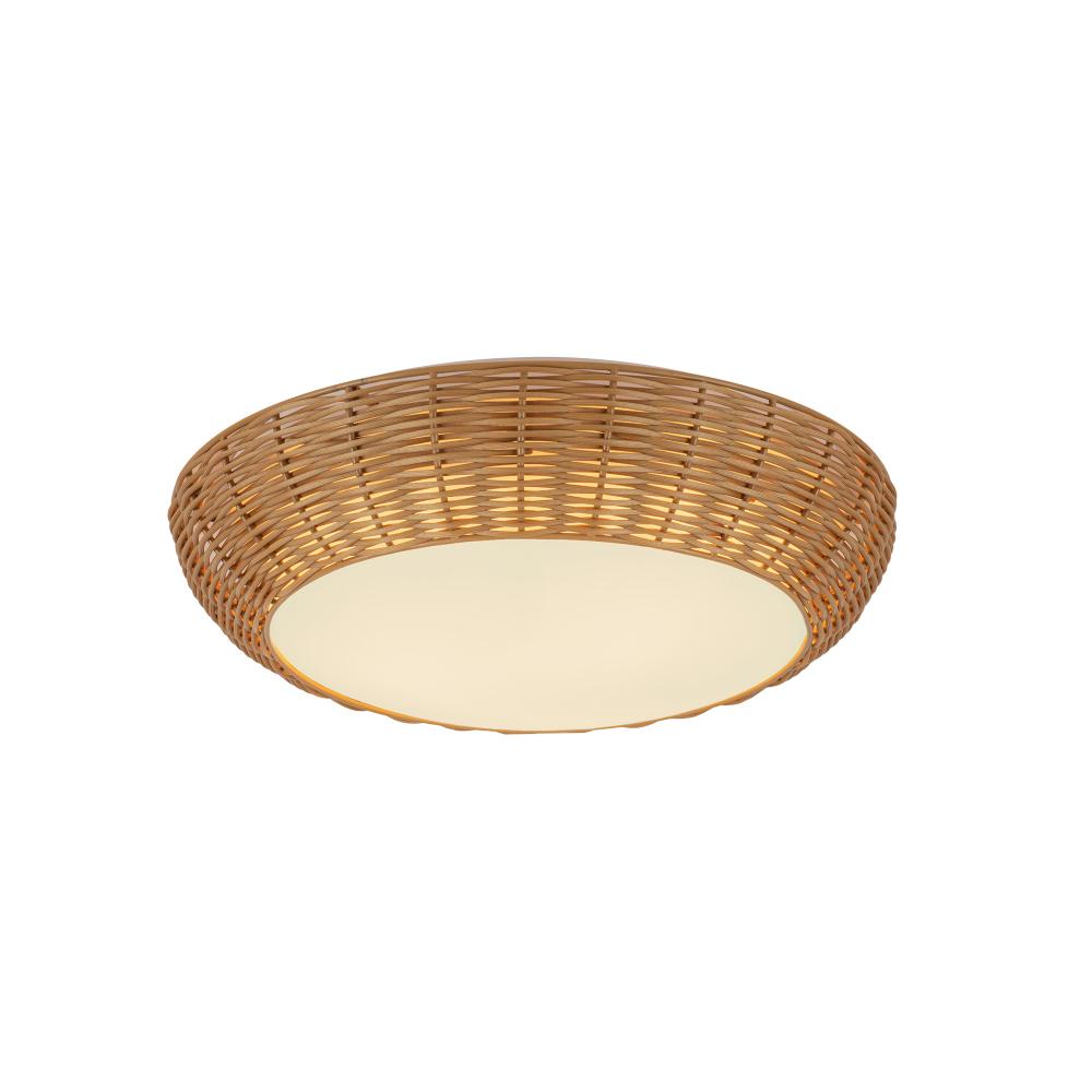 Merida 14-in Rattan Socket Flush Mount