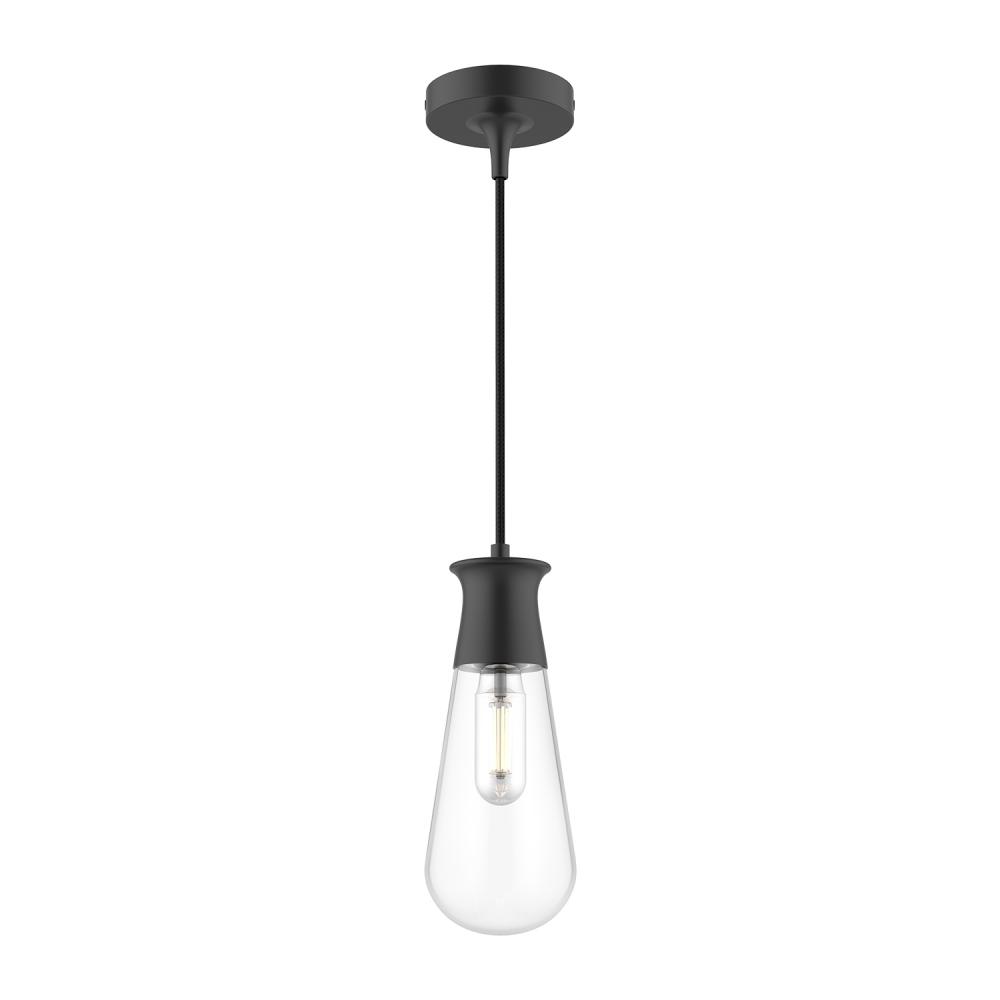 Marcel 4-in Matte Black 1 Light Pendant