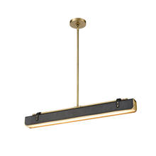 Alora Lighting PD307931VBTL - Valise 31-in Vintage Brass/Tuxedo Leather LED Pendant