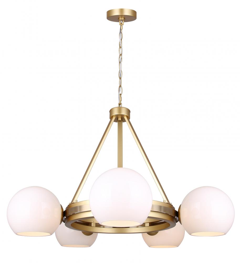 MONROE 5 Light Gold Mid Century Modern Chandelier for Dining Rooms and Living Rooms