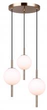 Canarm IPL1123A03GD9 - NARA, IPL1123A03GD9, 3 Lt Cord Pendant, Flat Opal Glass, 40W Type G9, 16" W x 15.5 - 63.5" H