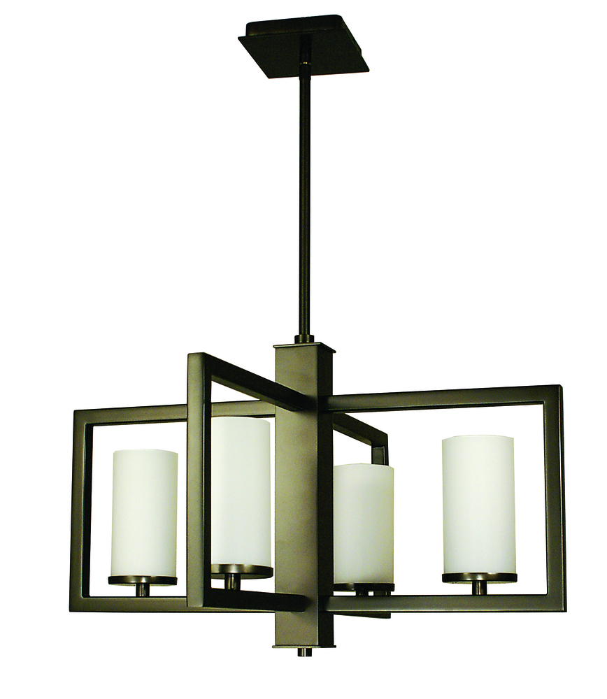 4-Light Matte Black Theorem Dining Chandelier