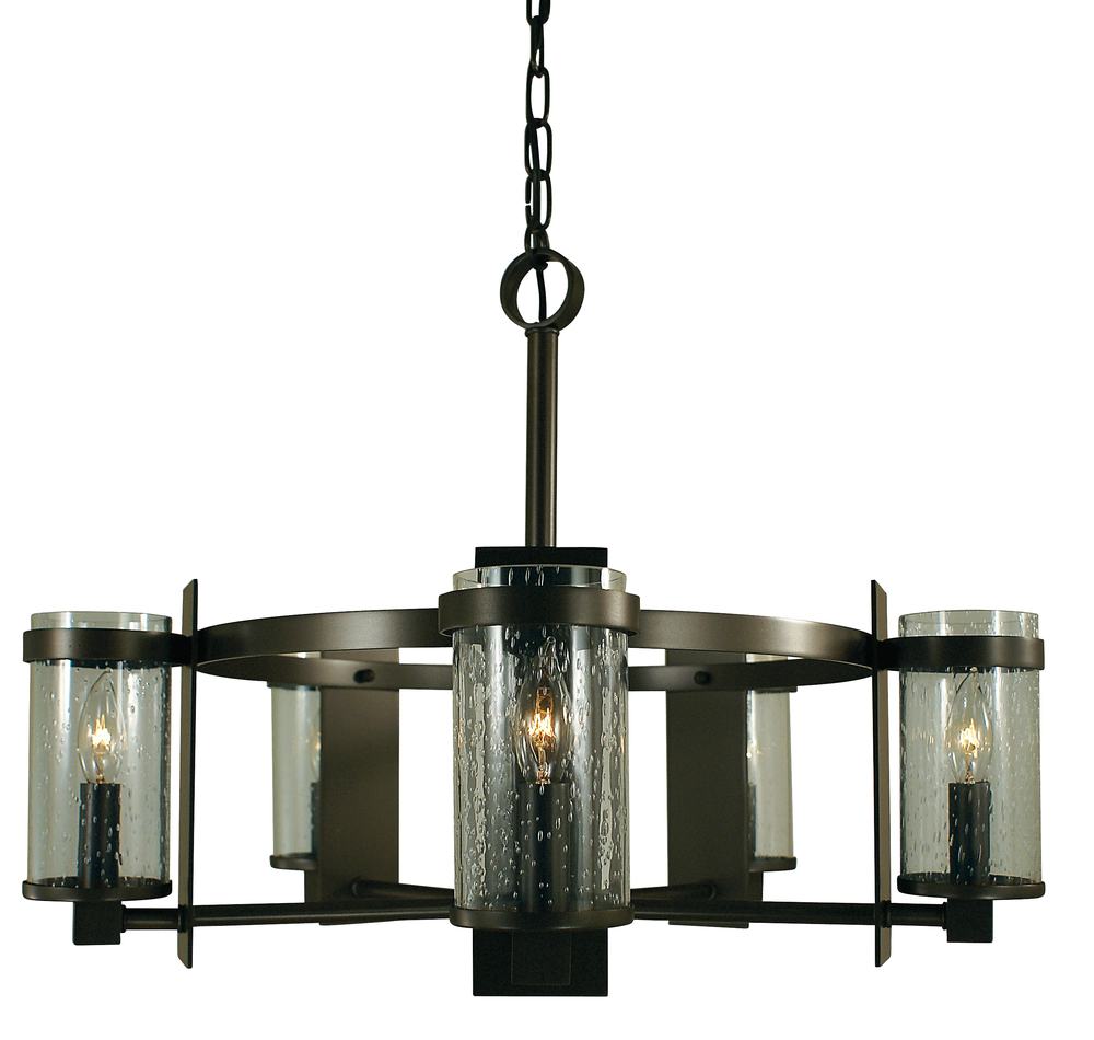 5-Light Mahogany Bronze/Clear Glass Hammersmith Chandelier