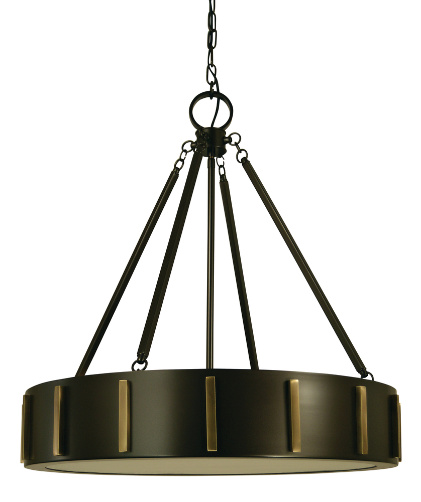 4-Light 23" Brushed Nickel/Polished Nickel Pantheon Pendant