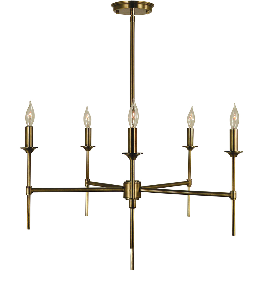 5-Light Antique Brass Chandler Chandelier