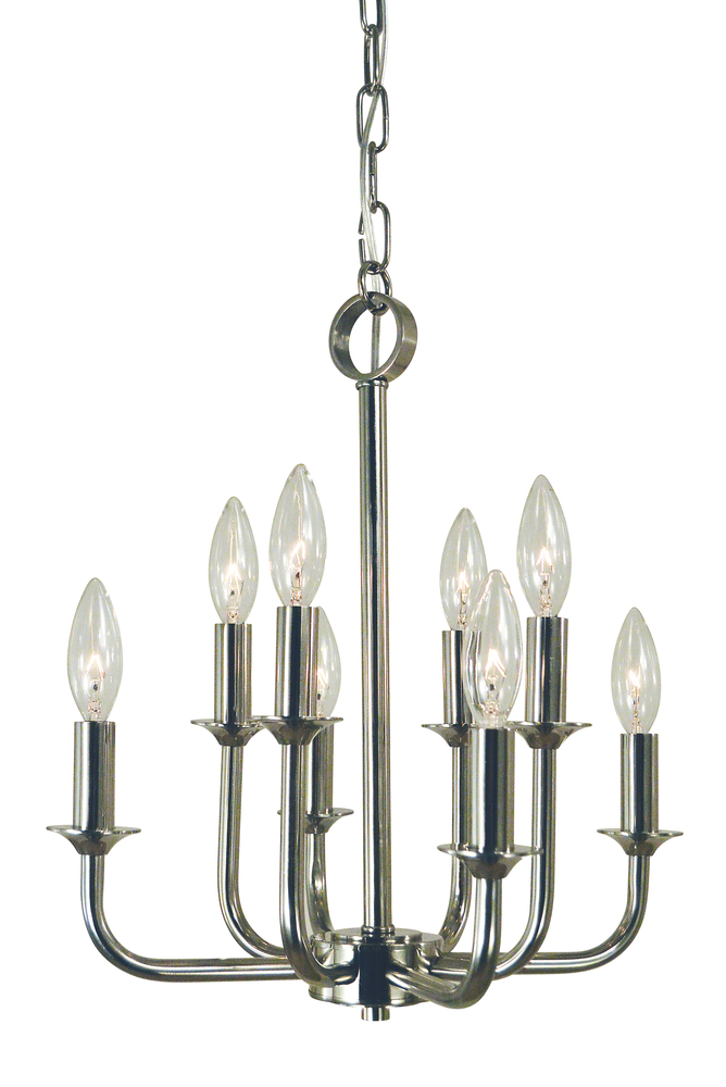 8-Light Polished Nickel Boulevard Chandelier