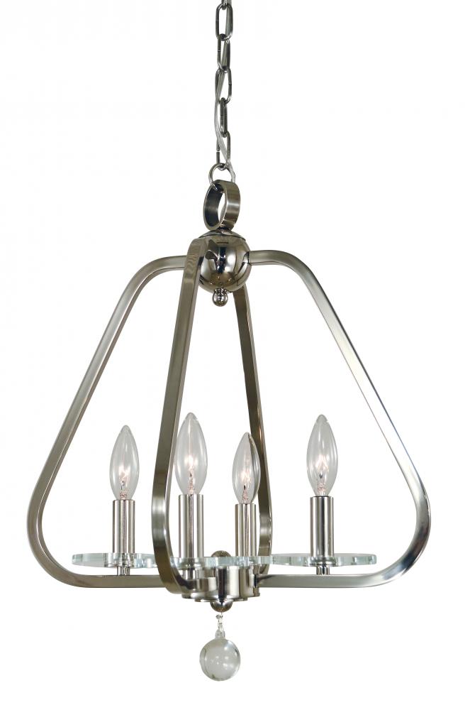 4-Light Matte Black Triangulum Mini-Chandelier