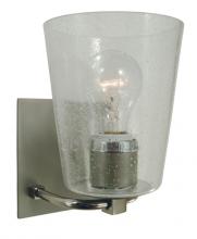 Framburg 4851 SP/PN/CS - 1-Light Satin Pewter/Polished Nickel/Clear Seedy Glass Mercer Bath Sconce