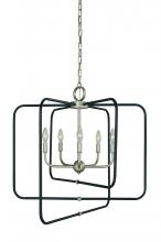 Framburg 5425 SP/Mblack - 5-Light Satin Pewter With Matte Black Accents Montrose Chandelier