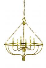 Framburg 5680 BR - 6-Light Brushed Brass Town Dining Chandelier