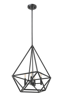 Vivio Vega 4-Light Cage Pendant - Matte Black