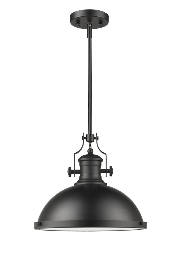 Vivio Alix 1-Light Large Metal Shade Pendant - Matte Black