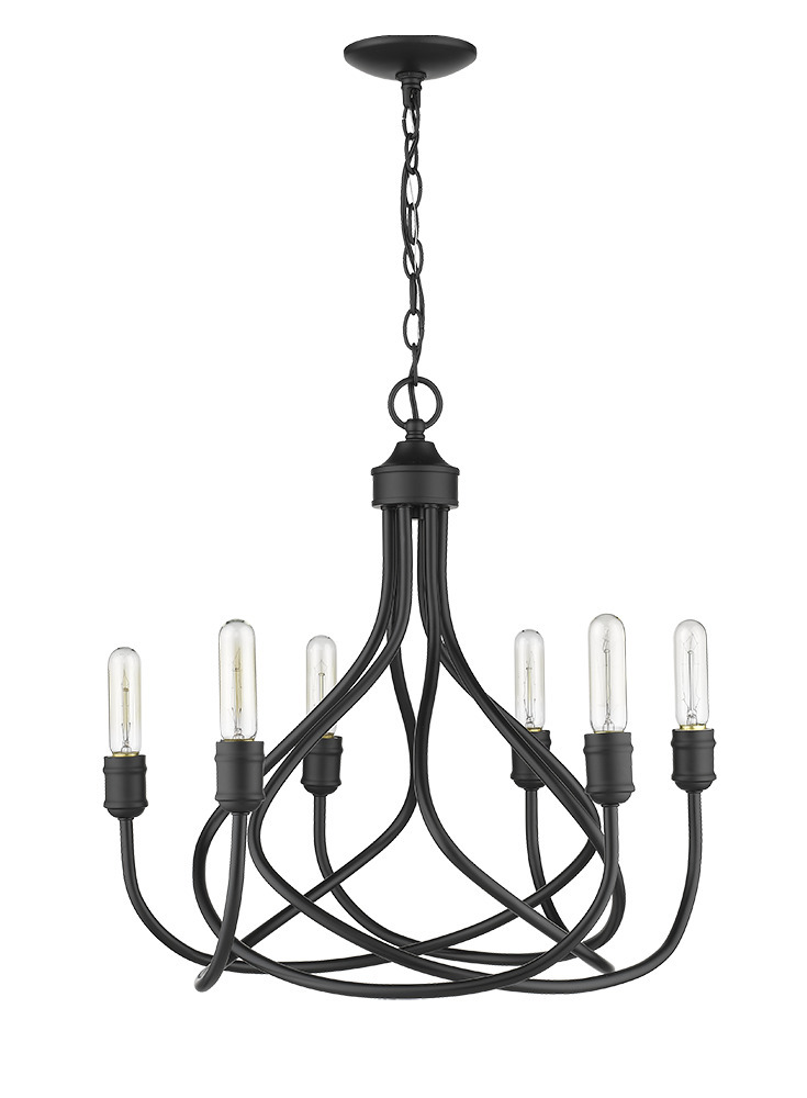 Vivio- Tara 6-Light Chandelier- Matte Black Finish