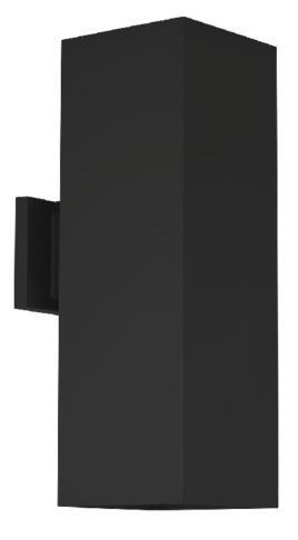 Vivio Zain 2-Light Large Cube Up/Down Patio Light - Textured Black