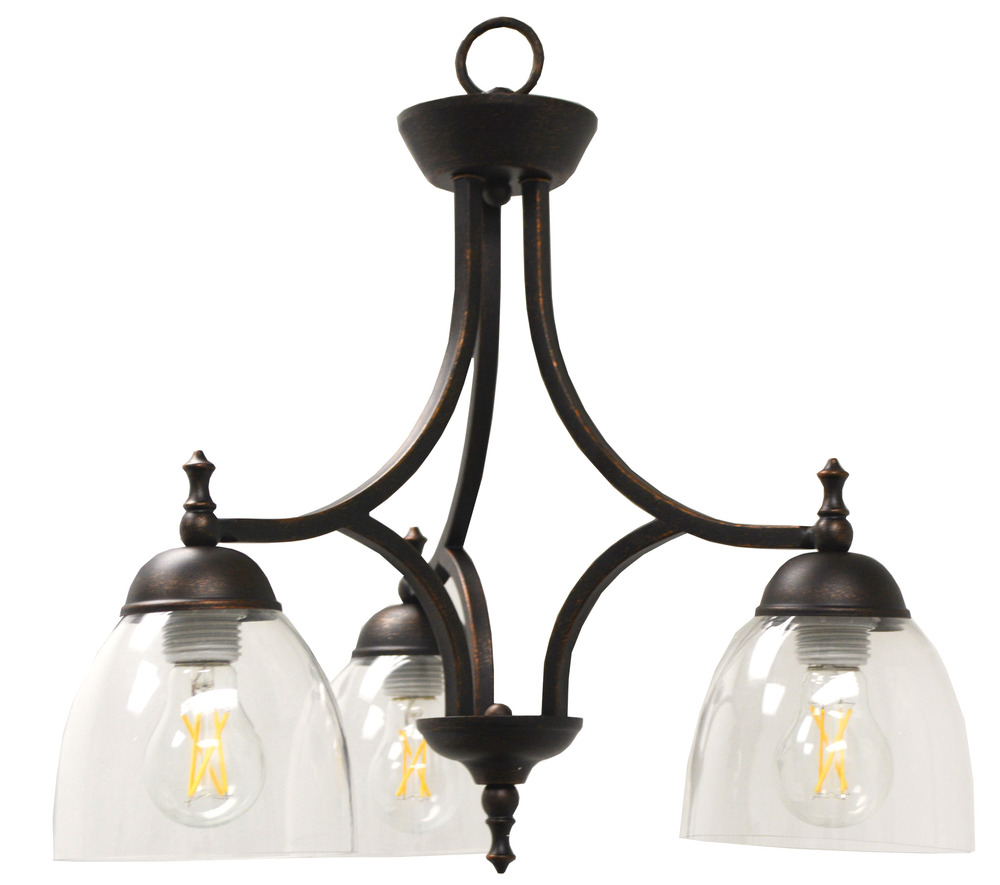 Dallas 3-Light Down Chandelier/Nook-NK