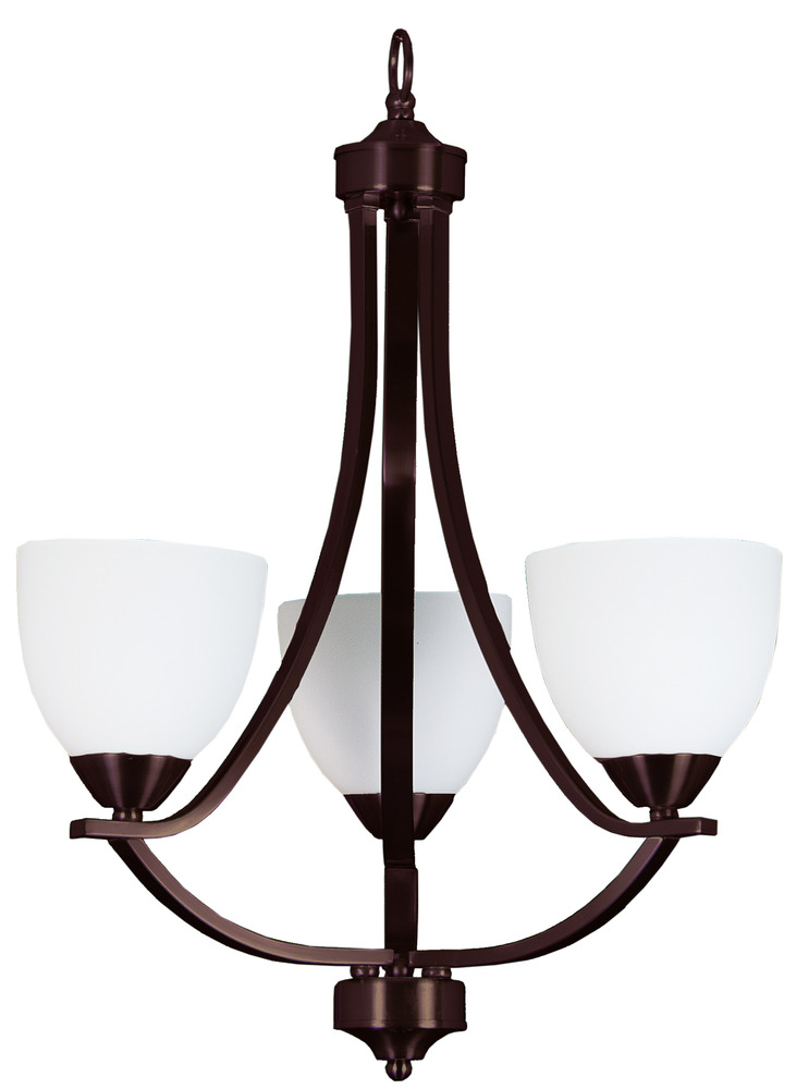 Victoria 3-Light Chandelier - RB White Glass