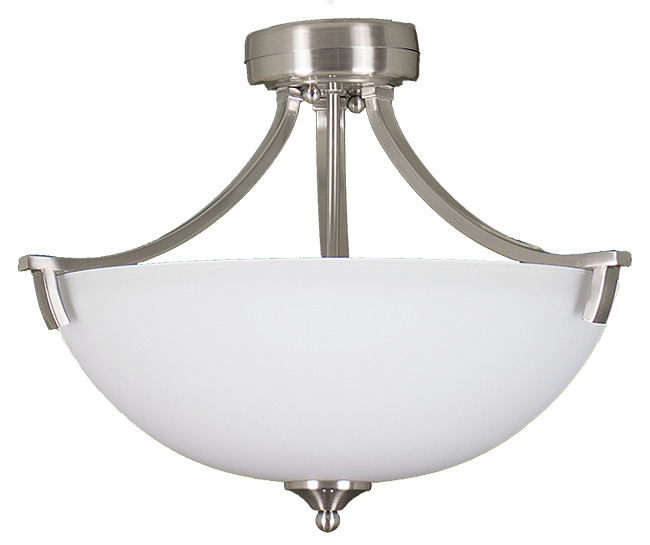 Victoria 3-Light Semi-Flush Entry - NK White Glass