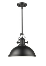 HOMEnhancements 70043 - Vivio Alix 1-Light Large Metal Shade Pendant - Matte Black