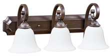 HOMEnhancements 18488 - Alpine Series 3 Light Vanity Fixture - RB White Glass