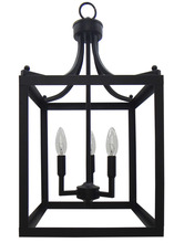 HOMEnhancements 18806 - 3-Light Square Cage Entry - MB - No Glass