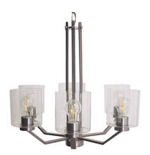 HOMEnhancements 19362 - Paris 6-Light Chandelier - NK Clear Cylinder Glass