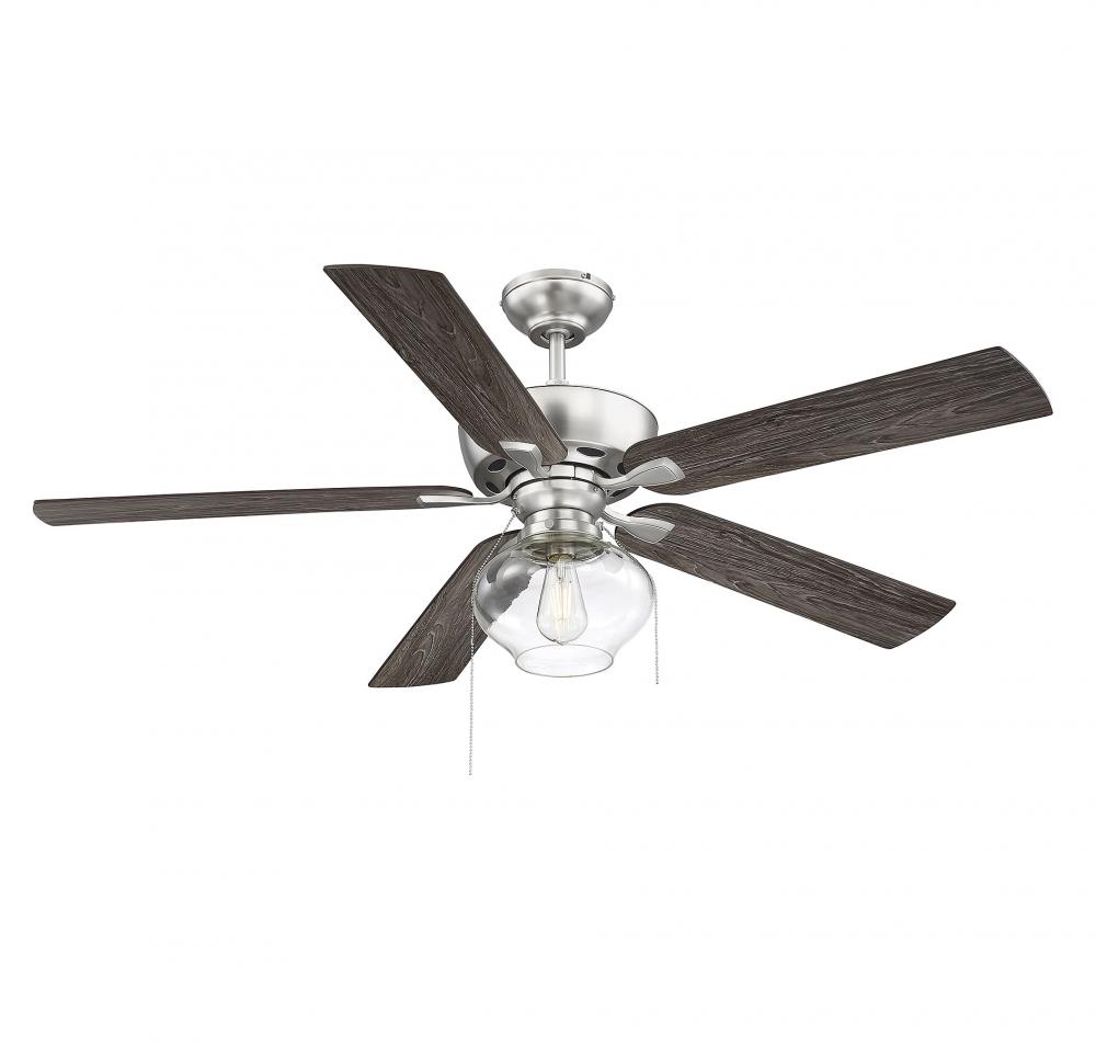 52" 1-Light Ceiling Fan in Brushed Nickel