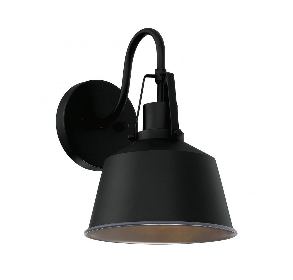 1-Light Outdoor Wall Lantern in Matte Black