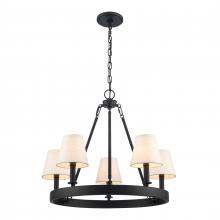 ELK Home EC89766/5 - Rydell 24.5'' Wide 5-Light Chandelier - Matte Black and Parchment