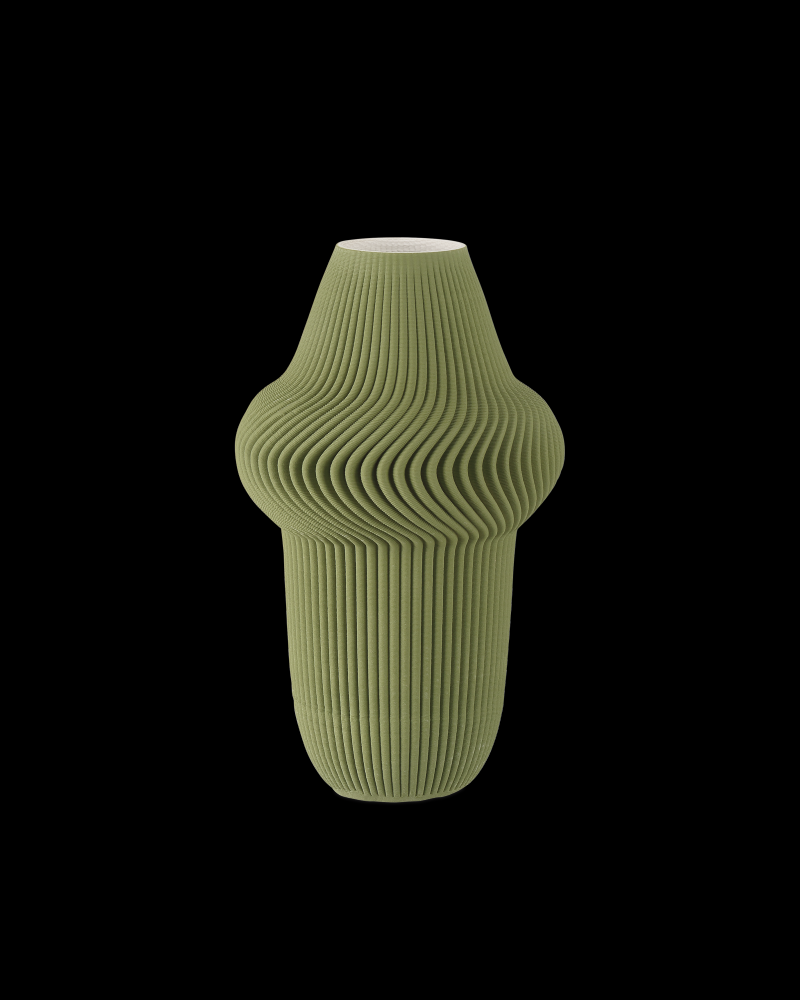 Green Plisse Medium Vase